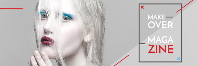 Modèle de visuel Makeover Magazine Promotion With Make Up - Twitter