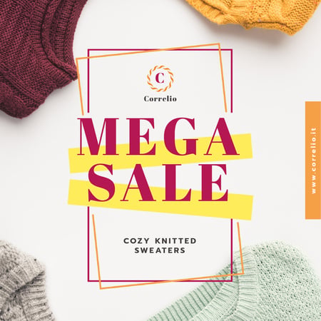 Special Sale with Colorful sweaters Animated Post Design Template