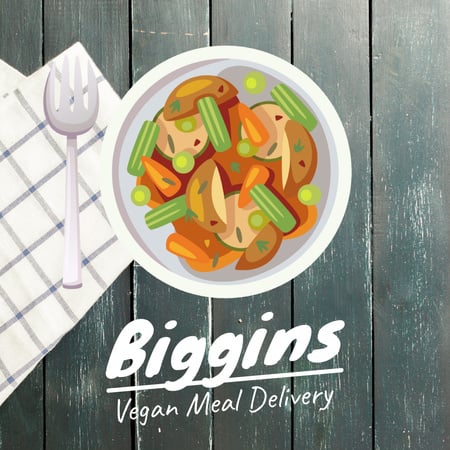 Vegan meal delivery menu Animated Post tervezősablon
