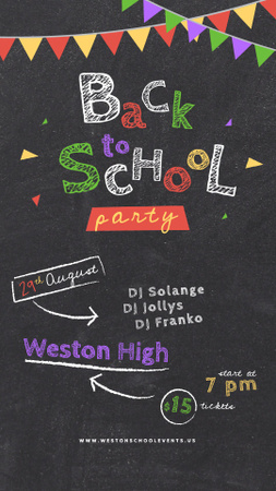 Plantilla de diseño de Back to School Party Inscription on Blackboard Instagram Video Story 