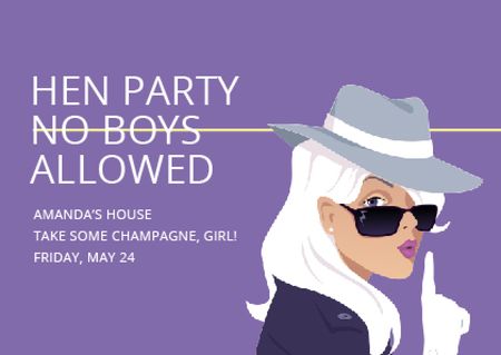 Hen party for girls Invitation Card – шаблон для дизайну