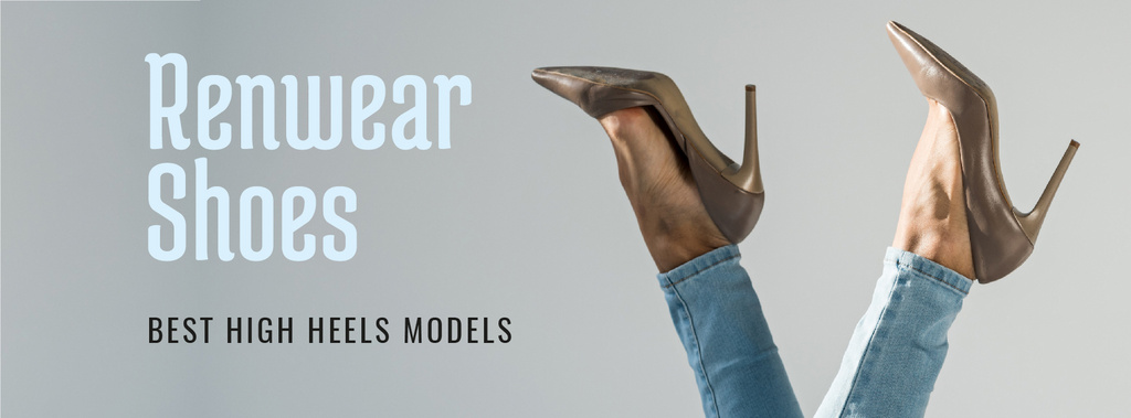 Fashion Sale Woman in Heeled Shoes Facebook cover Πρότυπο σχεδίασης