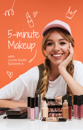 Beauty blogger with Makeup cosmetics IGTV Cover Design Template