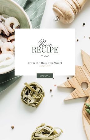 Italian Dish Recipe with seafood IGTV Cover Design Template