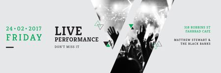 Live Performance Announcement Crowd at Concert  Twitter tervezősablon
