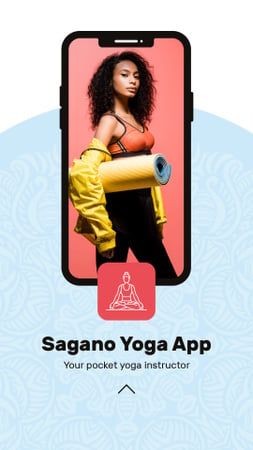 Sports Woman with Yoga mat Instagram Story tervezősablon