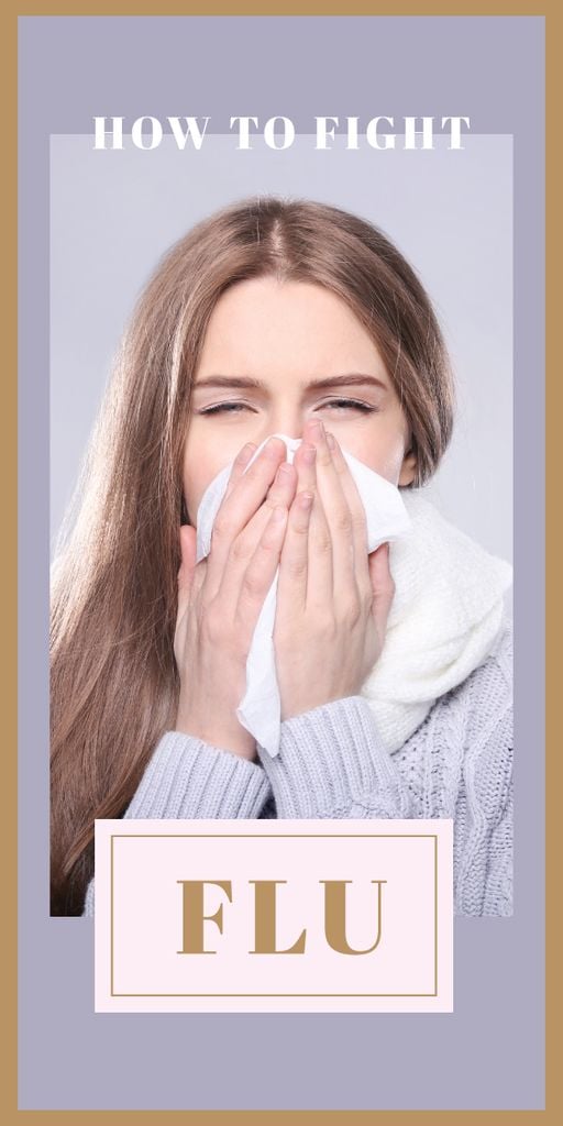 Woman suffering from flu Graphicデザインテンプレート