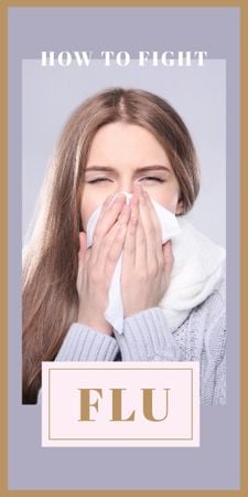 Woman suffering from flu Graphic Design Template