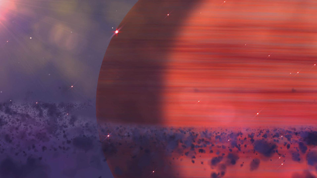 Red Planet in Space Zoom Background Šablona návrhu