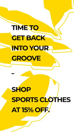 Sports Clothes Shop Offer with yellow Textures Instagram Video Story Modelo de Design