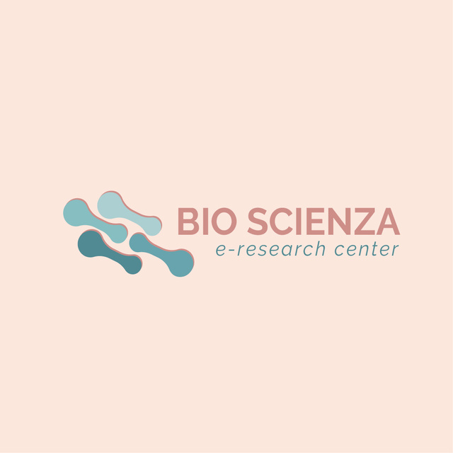 Platilla de diseño Research Center with Molecule Icon on Beige Logo