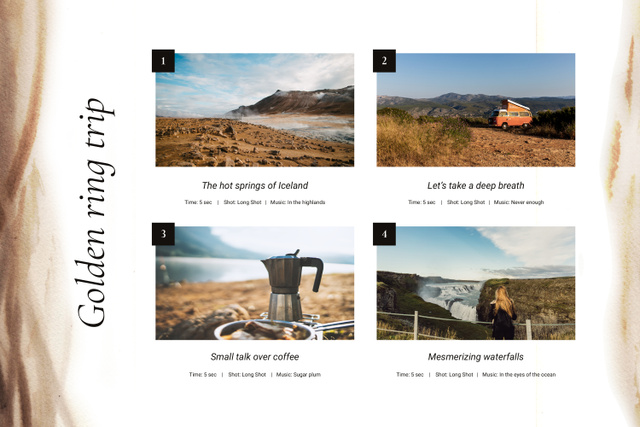 Road Trip to Nordic countries Storyboard Design Template