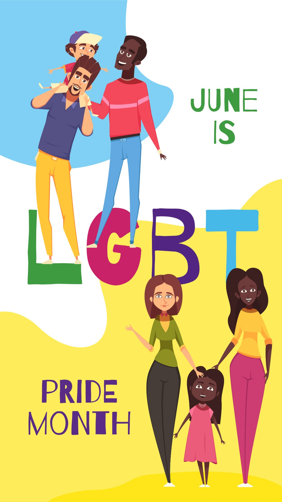 Pride Month with LGBT parents with children Instagram Story Modelo de Design