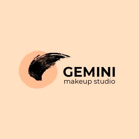 Makeup Studio Ad with Paint Smudge in Pink Animated Logo Πρότυπο σχεδίασης