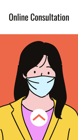 Ontwerpsjabloon van Instagram Story van Medical consultation ad with Woman wearing mask