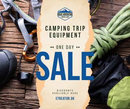 Camping Equipment Offer Travelling Kit Facebook Šablona návrhu