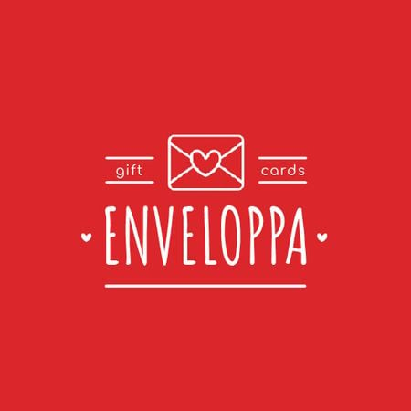 Envelope with Heart Sign in Red Animated Logo Πρότυπο σχεδίασης