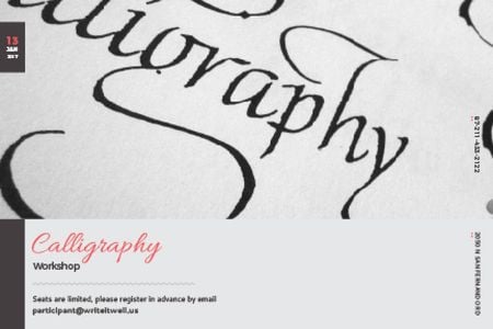 Ontwerpsjabloon van Gift Certificate van Calligraphy workshop Annoucement
