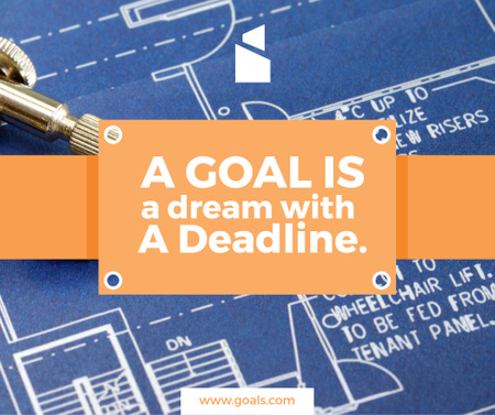 Plantilla de diseño de Goal motivational quote on blueprint Facebook 