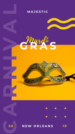 Mardi Gras carnival mask Instagram Story Design Template