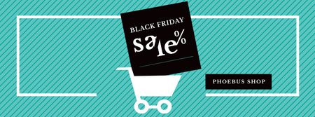 Modèle de visuel Black Friday Sale Shopping cart - Facebook cover