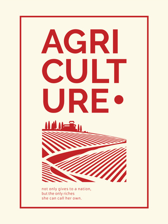 Agriculture company Ad Red Farmland Landscape Poster US Πρότυπο σχεδίασης