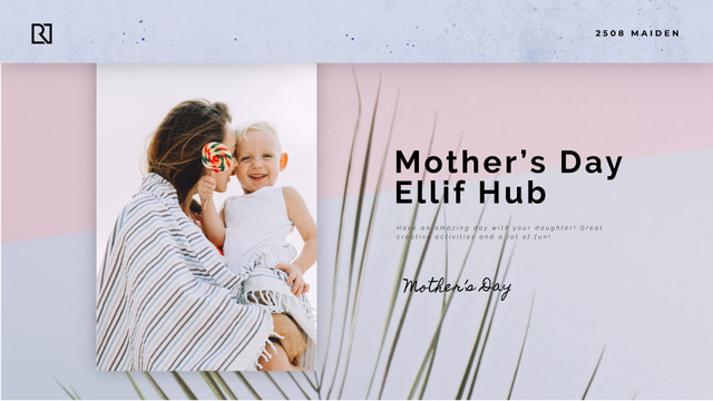 Child with loving mother on Mother's Day Full HD video Design Template