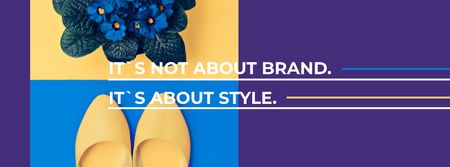 Ontwerpsjabloon van Facebook cover van Fashion Ad with female shoes