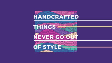 Handcrafted things Quote on Waves in purple Title Design Template