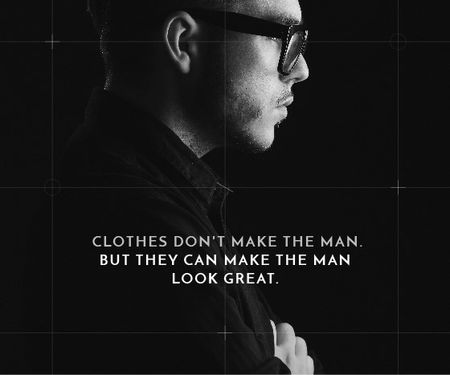 Citation about a man clothes Large Rectangle Modelo de Design
