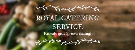 Plantilla de diseño de Catering Service Vegetables on table Facebook cover 