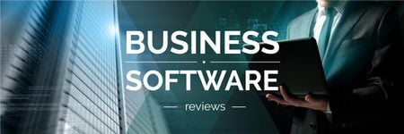 Business software reviews poster Twitter tervezősablon