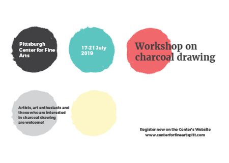 Charcoal Drawing Workshop Announcement Card Šablona návrhu