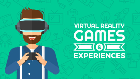 Ontwerpsjabloon van Youtube van Virtual reality games Ad