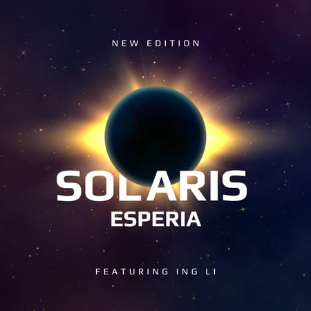Ontwerpsjabloon van Album Cover van Solar Eclipse in space