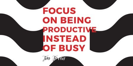 Productivity Quote on Waves in Black and White Image Modelo de Design