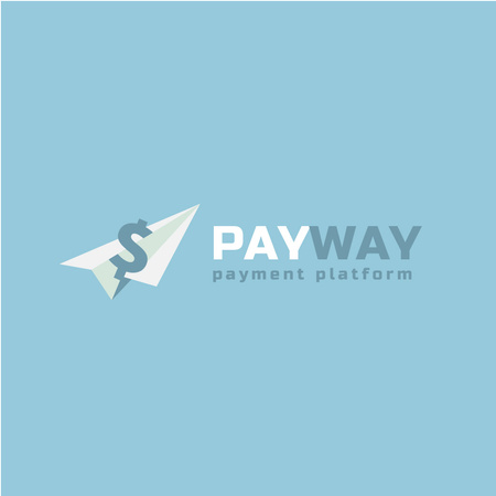 Payment Platform with Ad  Dollar on Paper Plane Logo Design Template
