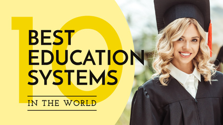 Ontwerpsjabloon van Youtube Thumbnail van Education Ratings Girl in Graduation Hat