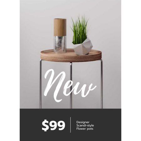 Furniture Store ad with Table and plant Instagram tervezősablon