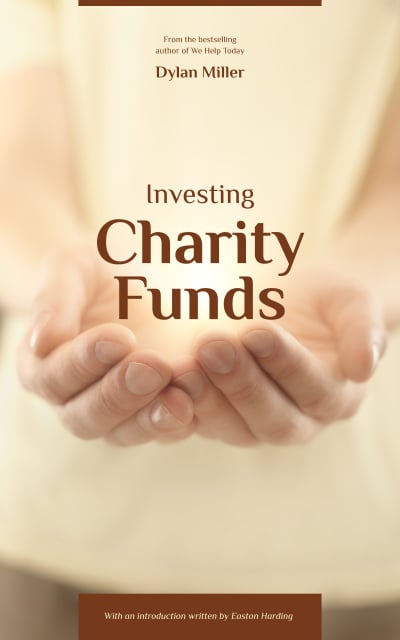 Ontwerpsjabloon van Book Cover van Charity Funds Hands Holding Glowing Light