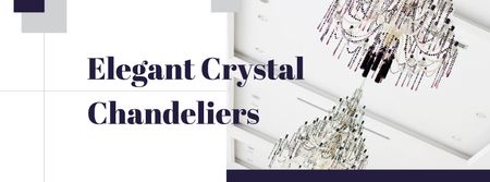 Elegant crystal Chandeliers Offer Facebook cover Modelo de Design