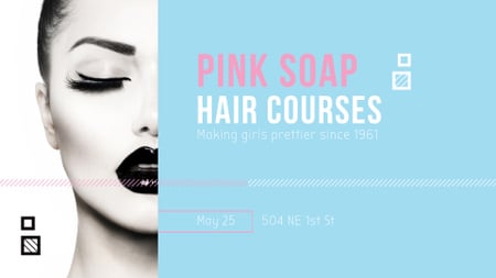 Plantilla de diseño de Hair Studio Ad Woman with creative makeup FB event cover 