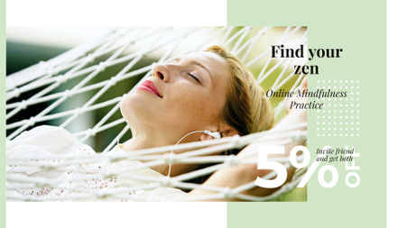Skincare Ad with Woman Resting in Hammock FB event cover Design Template