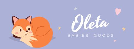 Sleepy red fox for babies' shop Facebook Video cover Design Template