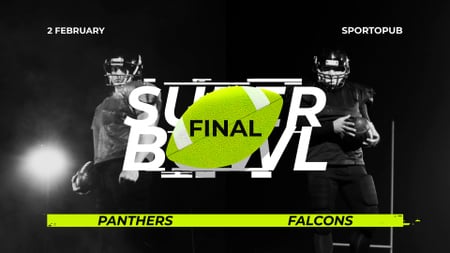 Plantilla de diseño de Anuncio de partido de Super Bowl Jugadores en uniforme Full HD video 