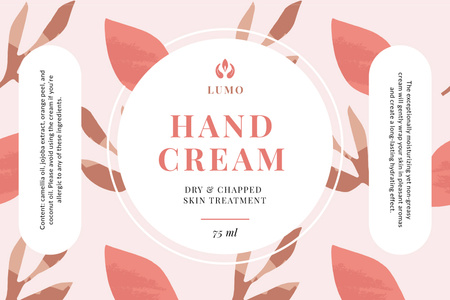 Skincare Cream ad on Flowers sketch Labelデザインテンプレート