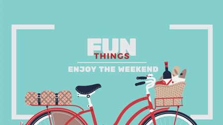 Weekend Ideas Red Bicycle with Food Youtube Modelo de Design