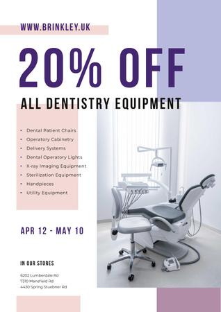 Modèle de visuel Dentistry Equipment Sale with Dentist Office View - Poster