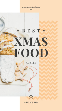 Designvorlage Weihnachts-Ingwer-Kekse und Stollen für Instagram Story