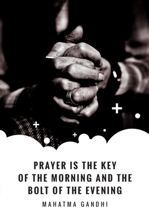 Modèle de visuel Faith Quote with Hands Clasped in Prayer - Pinterest